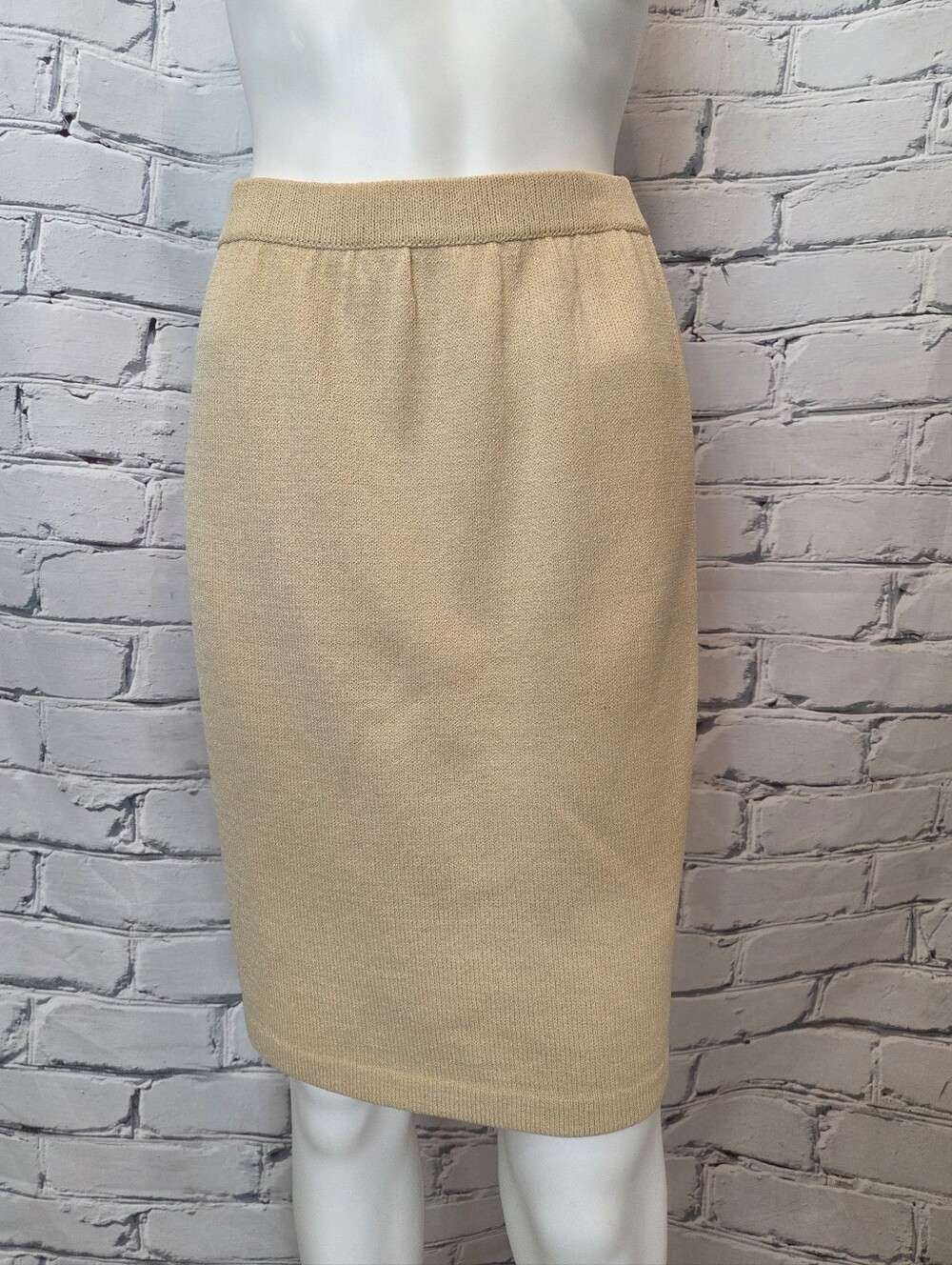 St. John Cream Santana Knit Skirt